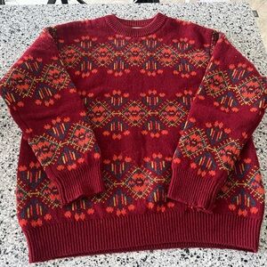 Vintage United Colors Of Benetton Red Wool Sweater